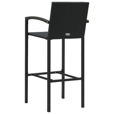 vidaXL Barové stoličky 4 ks černé polyratan