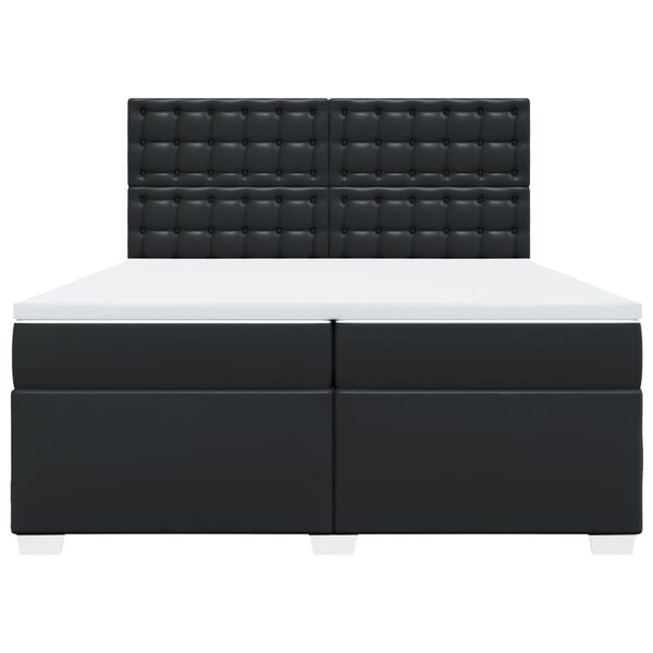 vidaXL Box spring postel s matrací černá 200x200 cm umělá kůže