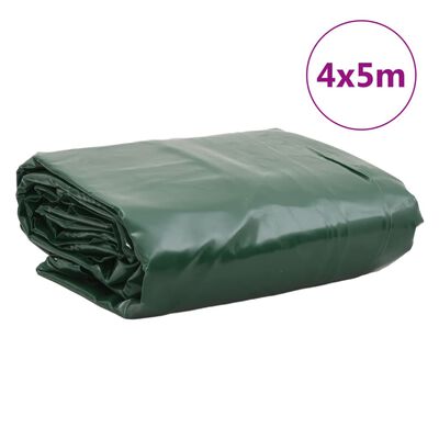 vidaXL Plachta zelená 4 x 5 m 650 g/m²