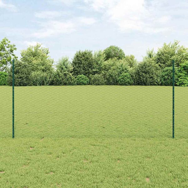 vidaXL Plot s sloupkem Zelen&aacute; 1,2 x 100 m Ocel a PVC