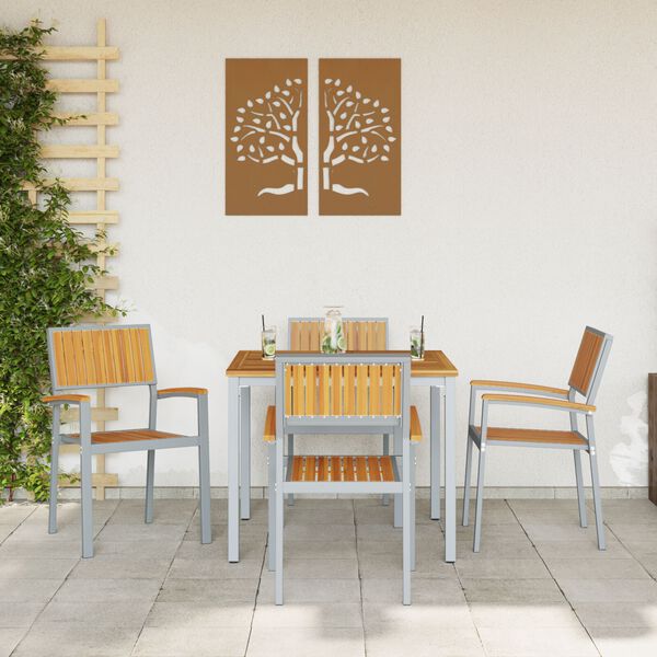 vidaXL Skl&aacute;dac&iacute; židle 4 pcs Hněd&aacute; 56 x 57 x 87 cm