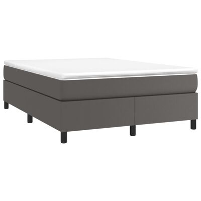 vidaXL Box spring postel šedá 140 x 190 cm umělá kůže