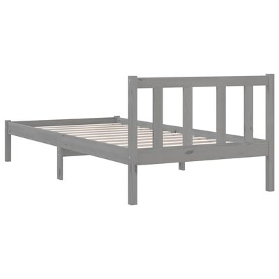 vidaXL Rám postele šedý masivní borové dřevo 100 x 200 cm