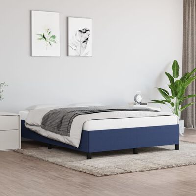 vidaXL Rám postele modrý 140x200 cm textil