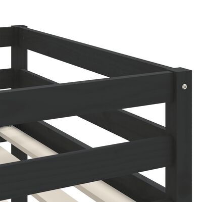 vidaXL Dětská patrová postel se žebříkem černá 80x200 cm borové dřevo