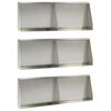 vidaXL Opěrn&aacute; zeď 6 ks 60 x 12 x 40 cm Nerezov&aacute; ocel Stř&iacute;brn&aacute;