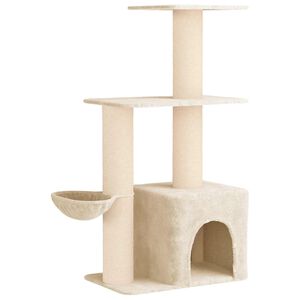 vidaXL Kočič&iacute; strom se &scaron;krabac&iacute;mi sloupky sisal Kr&eacute;mov&aacute; 133 cm