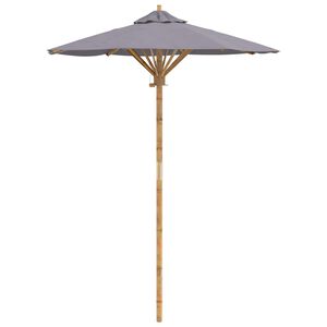 vidaXL Zahradn&iacute; slunečn&iacute;k Tmavě &scaron;ed&aacute; &Oslash; 150 x 210 cm bambus