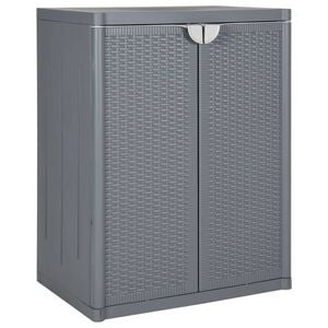 vidaXL Zahradn&iacute; &uacute;ložn&aacute; skř&iacute;ň &scaron;ed&aacute; 65 x 45 x 88 cm PP ratan