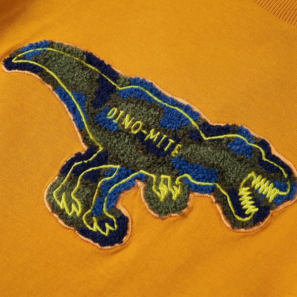 Dětsk&eacute; tričko s dlouh&yacute;m ruk&aacute;vem okrov&eacute; 128