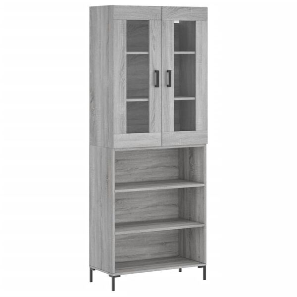 vidaXL Skř&iacute;ň highboard &scaron;ed&aacute; sonoma 69,5 x 34 x 180 cm kompozitn&iacute; dřevo