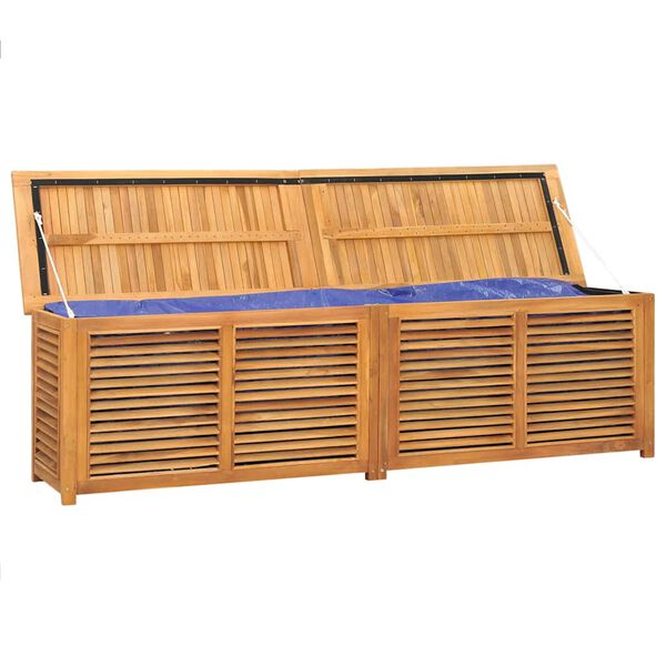 vidaXL Zahradn&iacute; &uacute;ložn&yacute; box s vložkou 200 x 50 x 55 cm masivn&iacute; teak