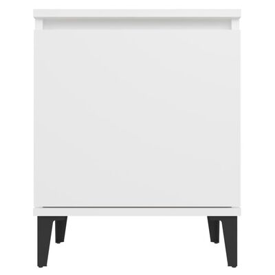 vidaXL Noční stolek s kovovými nohami bílý 40 x 30 x 50 cm