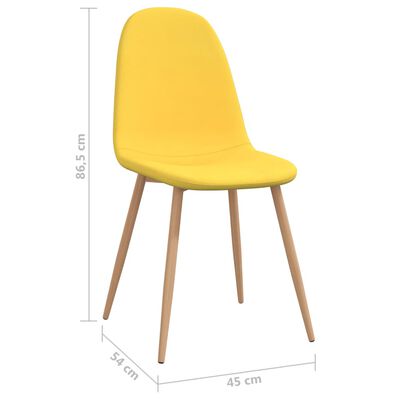 vidaXL Jídelní židle 2 ks hořčicově žluté textil