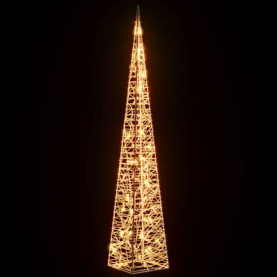 vidaXL Vánoční světelný kužel 60 teplých bílých LED diod 120 cm akryl