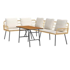 vidaXL Sada zahradn&iacute;ch pohovek 2 pcs B&eacute;žov&aacute; polyratan