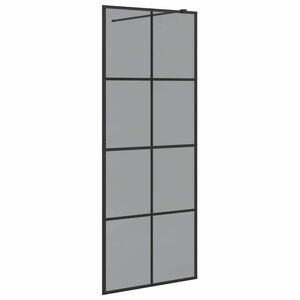 vidaXL Zevnitř vstupn&iacute; sprchov&aacute; zeď Čern&aacute; 80 x 195 cm tvrzen&eacute; sklo