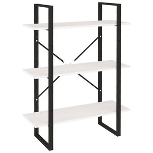 vidaXL Knihovna se 3 policemi b&iacute;l&aacute; 80 x 30 x 105 cm masivn&iacute; borovice