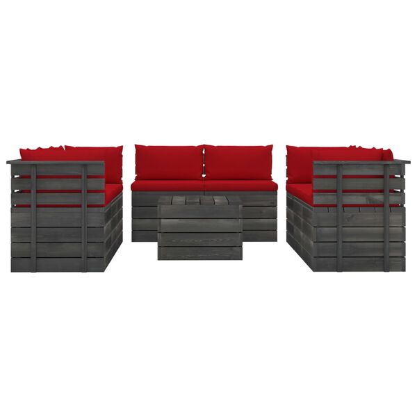 vidaXL 9d&iacute;ln&aacute; zahradn&iacute; sedac&iacute; souprava z palet + podu&scaron;ky borov&eacute; dřevo