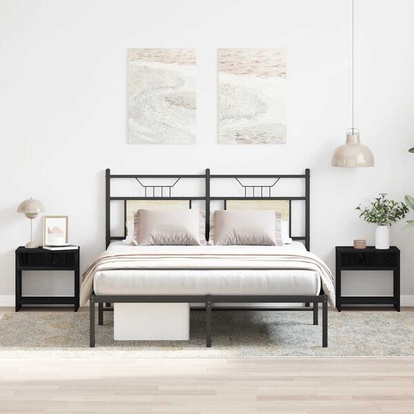 vidaXL Nočn&iacute; skř&iacute;ňky 2 ks Dub čern&yacute; 40x30x40 cm Dřevěn&eacute; konstrukce