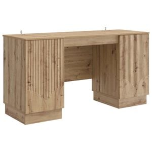 vidaXL Stůl s polic&iacute; Dub artisan 142,5 x 50 x 75 cm Kompozitn&iacute; dřevo