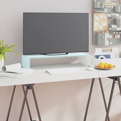 vidaXL TV stolek / podstavec na monitor sklo zelený 60 x 25 x 11 cm