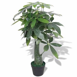 vidaXL Uměl&aacute; rostlina pachira s květin&aacute;čem 85 cm zelen&aacute;