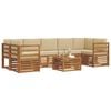 vidaXL Venkovn&iacute; pohovkov&aacute; souprava 8 pcs Přirozen&aacute; a B&eacute;žov&aacute;