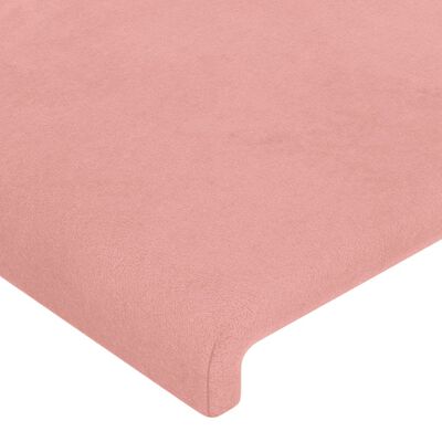 vidaXL Čelo postele s LED růžové 183 x 16 x 118/128 cm samet