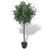 vidaXL Uměl&aacute; rostlina vavř&iacute;n s květin&aacute;čem 120 cm zelen&yacute;