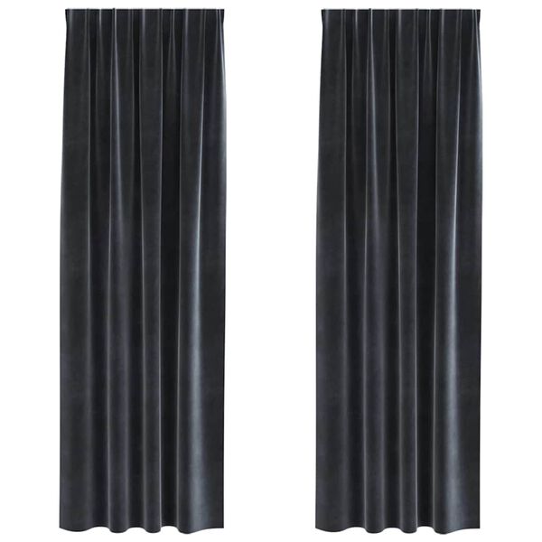 vidaXL Zatemňovac&iacute; z&aacute;věsy 2 pcs Tmavě &scaron;ed&aacute; 140 x 245 cm samet
