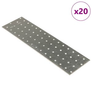 vidaXL Perforovan&eacute; destičky 20 ks 2 mm 300 x 80 mm pozinkovan&aacute; ocel