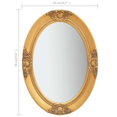 vidaXL Nástěnné zrcadlo barokní styl 50 x 70 cm zlaté
