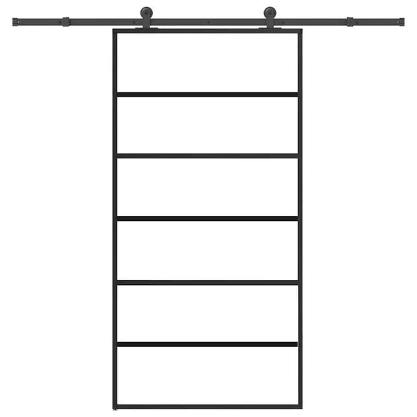 vidaXL Posuvn&eacute; dveře s kov&aacute;n&iacute;m 102x205 cm ESG sklo a hlin&iacute;k