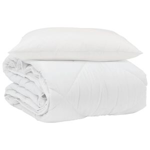 vidaXL Letn&iacute; přikr&yacute;vka s pol&scaron;t&aacute;řem 2 pcs B&iacute;l&aacute; Mikrovl&aacute;kno