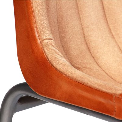 vidaXL Jídelní židle 4 ks hnědé a béžové pravá kůže a plátno