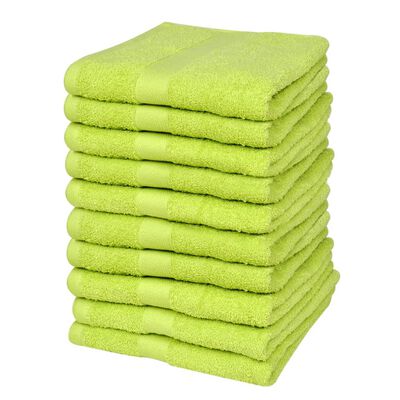 vidaXL Sada ručníků pro hosty 10 ks bavlna 500 g/m² 30 x 50 cm zelená