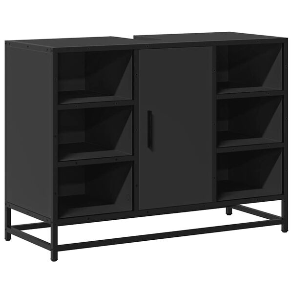 vidaXL Koupelnov&aacute; skř&iacute;ňka pod umyvadlo čern&aacute; 80 x 33 x 60 cm kompozit