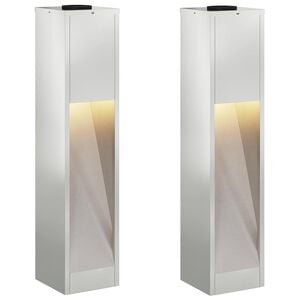 vidaXL Sol&aacute;rn&iacute; LED osvětlen&iacute; cesty 2 ks Tepl&aacute; b&iacute;l&aacute; 18 x 18 x 80 cm