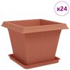 vidaXL Květin&aacute;če 24 ks Cihlově červen&aacute; Plast