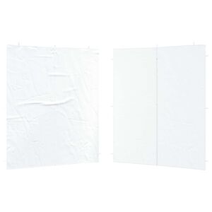 vidaXL Bočn&iacute; stěna p&aacute;rty stanu 2 pcs B&iacute;l&aacute; 200 x 195 cm PE a ocel