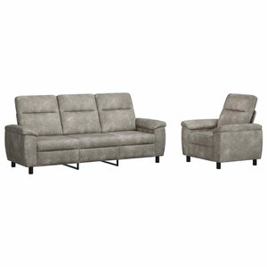 vidaXL Set pohovek 2 pcs Světle &scaron;ed&aacute; Uměl&aacute; semi&scaron;ov&aacute; kůže