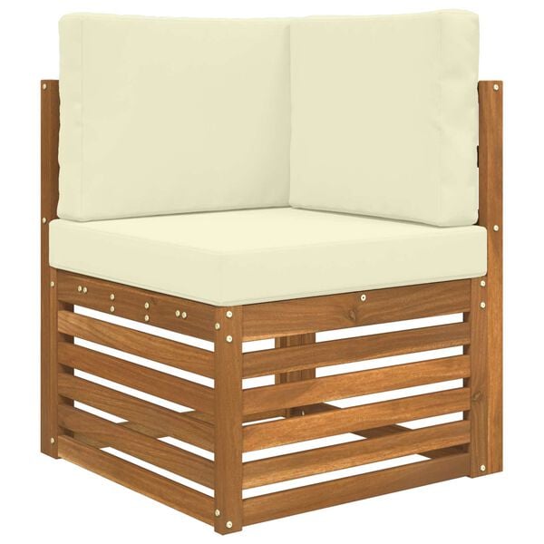 vidaXL Rohov&aacute; sofa sada s pol&scaron;t&aacute;řem 6 pcs Přirozen&aacute; a Kr&eacute;mov&aacute;