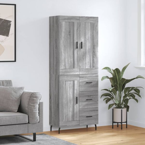 vidaXL Skř&iacute;ň highboard &scaron;ed&aacute; sonoma 69,5 x 34 x 180 cm kompozitn&iacute; dřevo