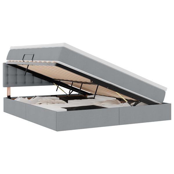 vidaXL Postel s &uacute;ložn&yacute;m prostorem a matrac&iacute; Světle &scaron;ed&aacute; 160 x 200 cm