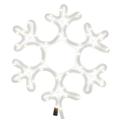 vidaXL Vánoční sněhová vločka se 48 teplými bílými LED 27 x 27 cm