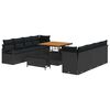 vidaXL Sada zahradn&iacute;ch pohovek s pol&scaron;t&aacute;řem Čern&aacute; 100 x 100 x 71 cm
