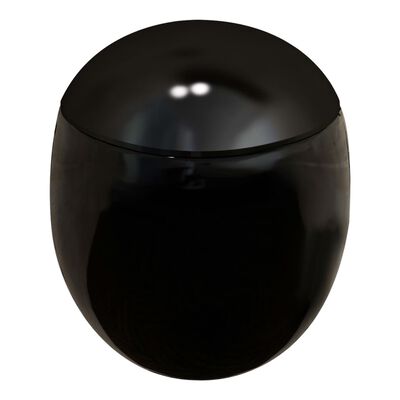 vidaXL Závěsná toaleta tvar vejce s podomítkovou nádržkou černá