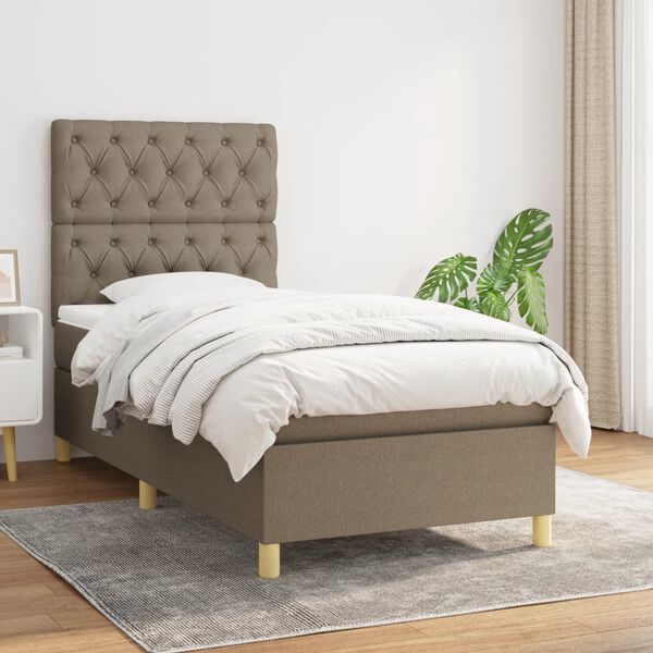 vidaXL Box spring postel s matrac&iacute; taupe 80x200 cm textil