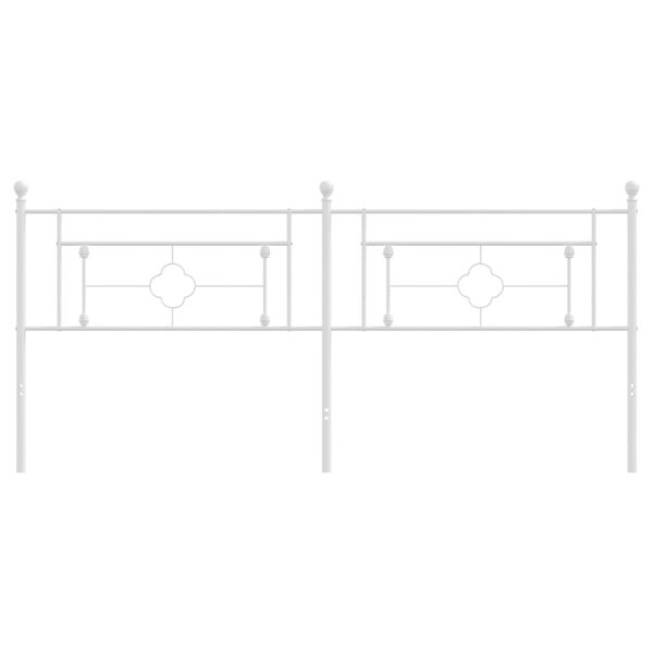 vidaXL Kovové čelo postele bílé 193 cm